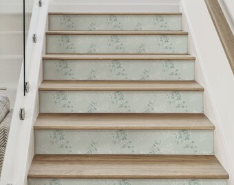 Breezy Blooms, Sage,   Repositionable Stair Riser Strip