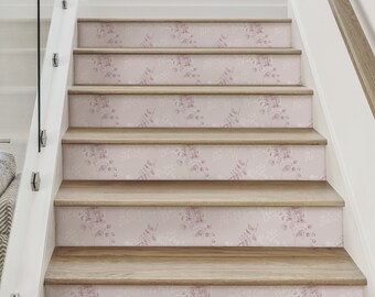 Breezy Blooms, Pink,   Repositionable Stair Riser Strip