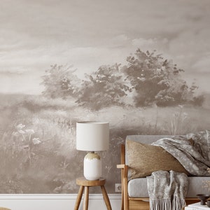 papier peint mural paysage vintage | Marron | Papier peint autocollant ou non collé | Non toxique