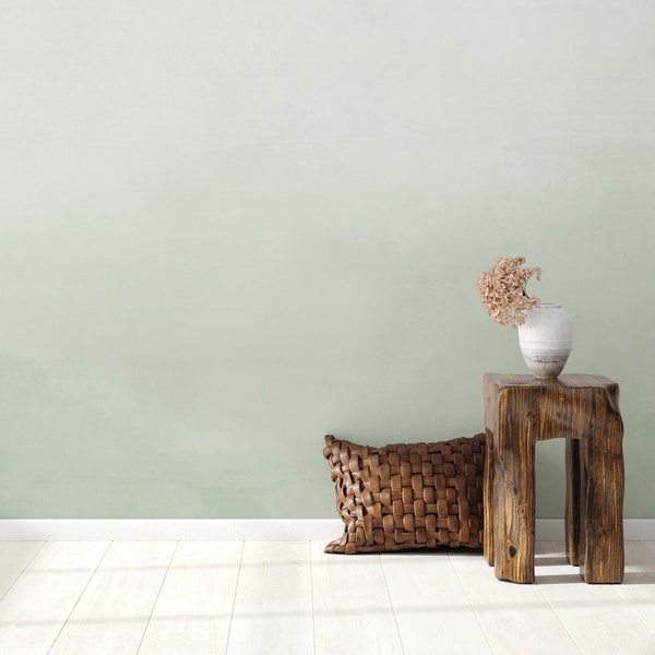 Watercolor Ombre Mural Wallpaper, Sage, Peel and Stick Wall Mural