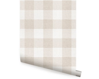 Checkered  Look Small Wallpaper, Beige,   Repositionable Wallpaper
