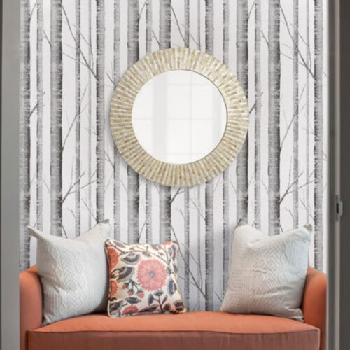 Peel and Stick Wallpaper Birch Tree Peel and Stick Fabric Etsy