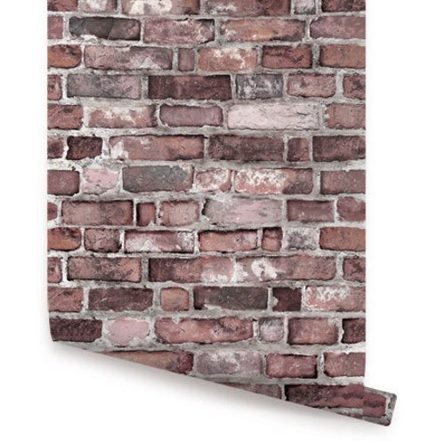 Red Brick Self Adhesive Fabric Wallpaper Repositionable Etsy