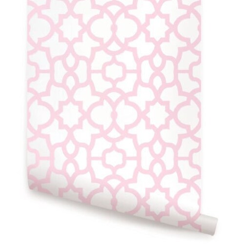 Pink Bamboo Trellis Repositionable Peel 'n Stick Wallpaper - Etsy