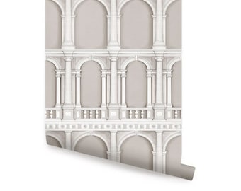 Classic Architecture Beige Peel & Stick  Wallpaper Repositionable
