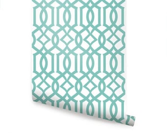 Avant  Trellis Mint Peel & Stick  Wallpaper Repositionable