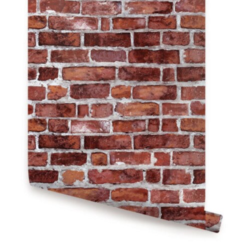Red Brick Self Adhesive Fabric Wallpaper Repositionable Etsy