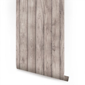 Grey Wood Peel and Stick Wallpaper Repositionable image 1