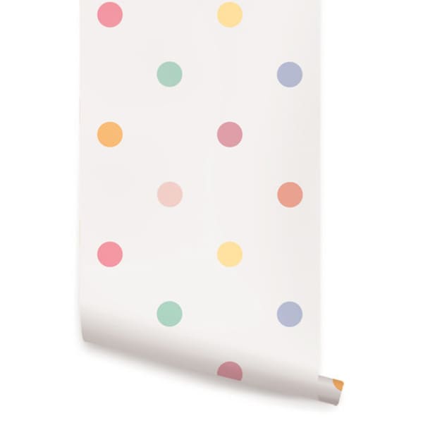 Polka Dot Pink Peel & Stick  Wallpaper Repositionable
