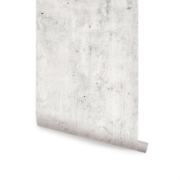 Cement Concrete Light Grey Peel & Stick  Wallpaper Repositionable