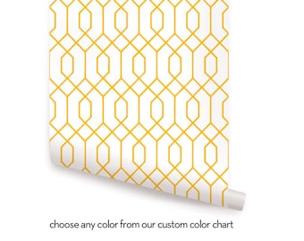 Geometric Custom Color Peel & Stick Fabric Wallpaper | Etsy