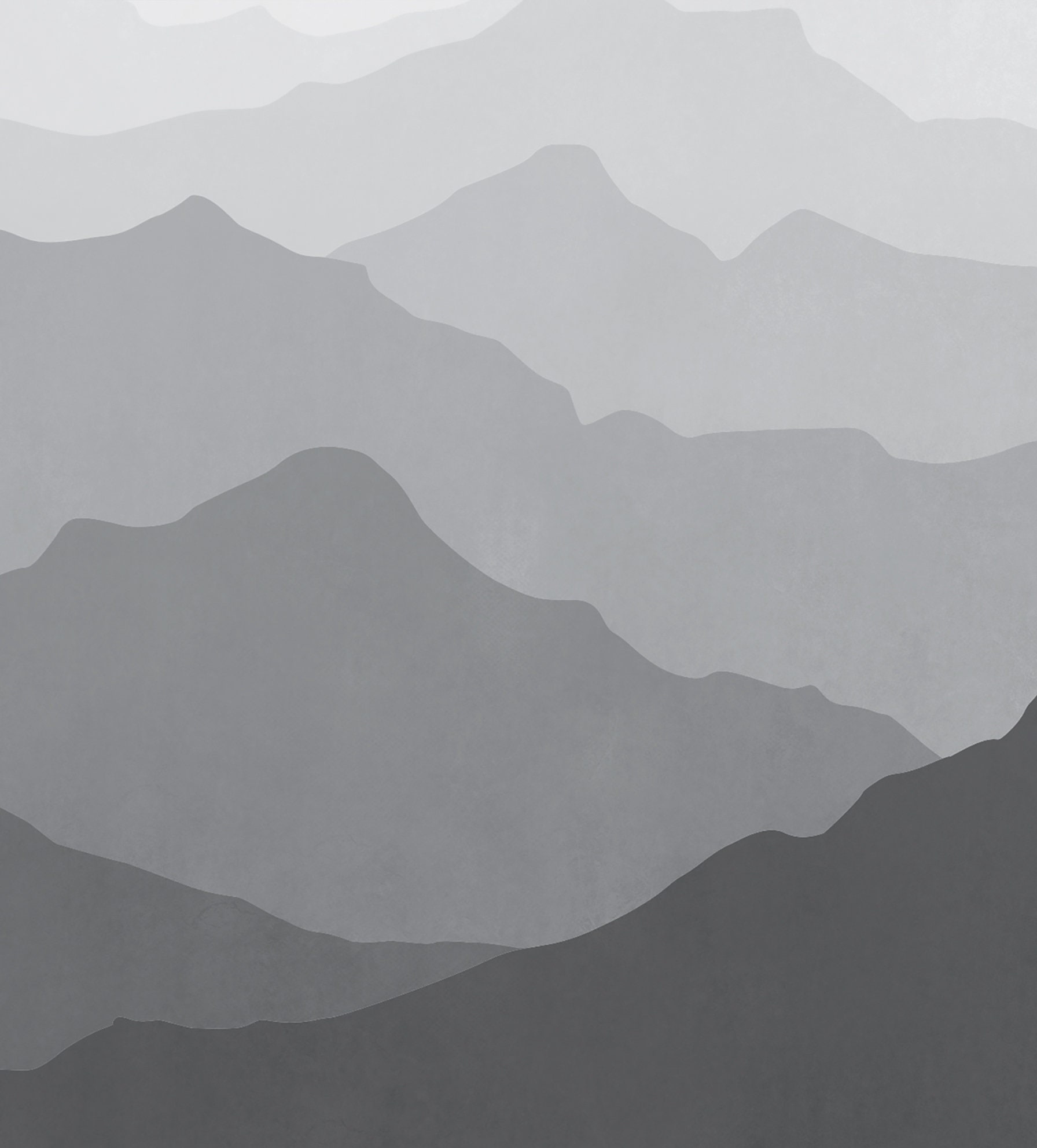 Mountain Mural Wallpaper Black and White Grey Ombre Mountain Etsy