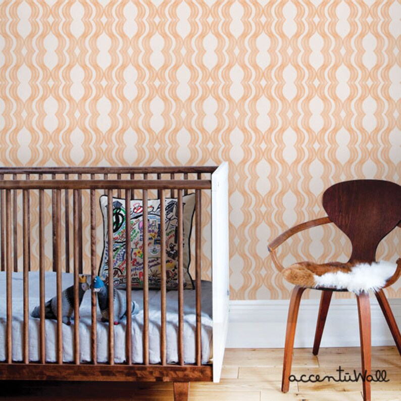 Wave Orange Peel & Stick Fabric Wallpaper Repositionable Etsy