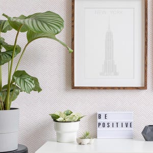 Watercolor Chevron Wallpaper, Pale Pink,    Wallpaper