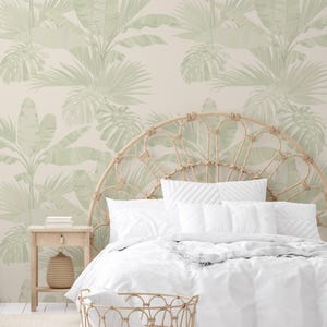 Oceanside Palm Leaves, Green,  Wall Mural