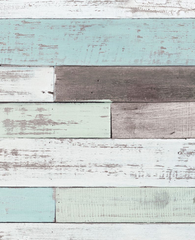 Reclaimed Painted Beach Wood Mural Wallpaper, Beach Wood, Wood Extra Large Wall Art, Peel and Stick Wall Mural image 3