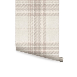 Cozy Plaid Wallpaper, Off White,    Wallpaper