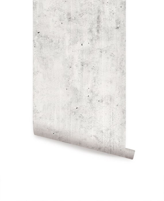 Cement Concrete Light Grey Peel & Stick Fabric Wallpaper Etsy