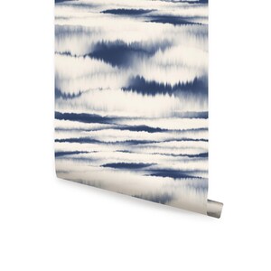 Ombre Ink Stripes Wallpaper, Blue,    Wallpaper