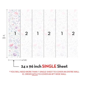 Watercolor Floral Wallpaper Mural | Pink & Purple, Non-Toxic image 6