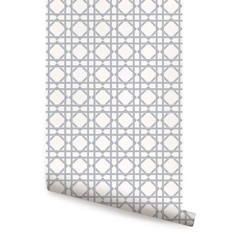 Geometric Grey Peel & Stick Fabric Wallpaper Repositionable Etsy