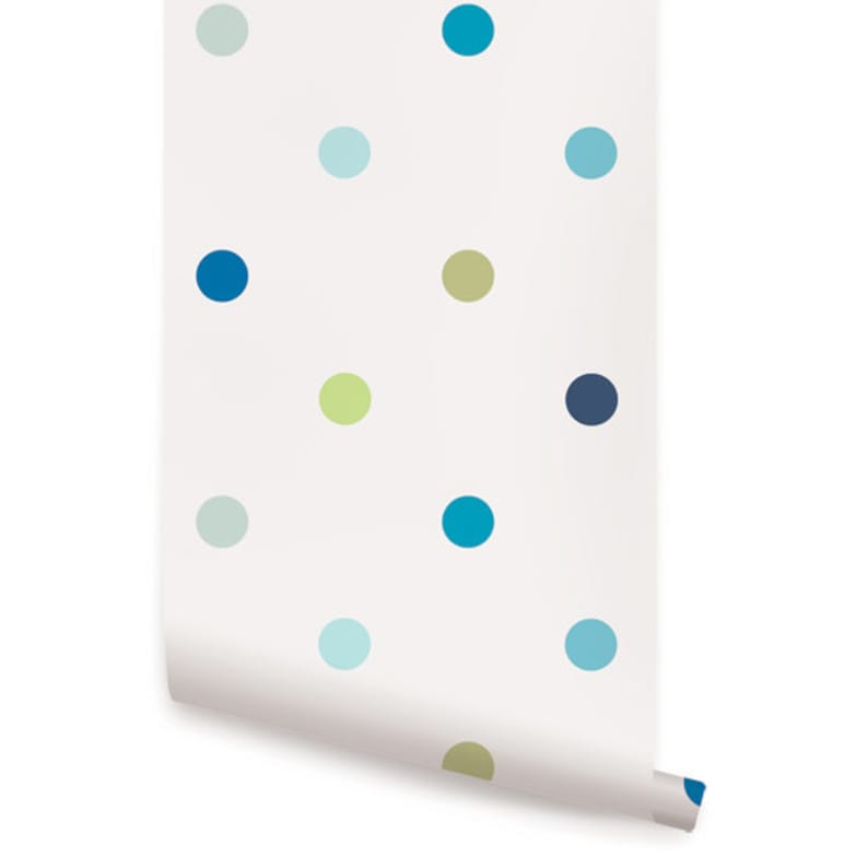 Polka Dot Blue Peel & Stick Fabric Wallpaper Repositionable Etsy