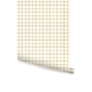 Gingham Check Pattern Honey Wheat Yellow    Wallpaper