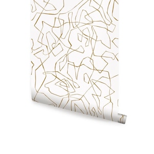Entangled Lines Abstract Wallpaper, Gold,    Wallpaper