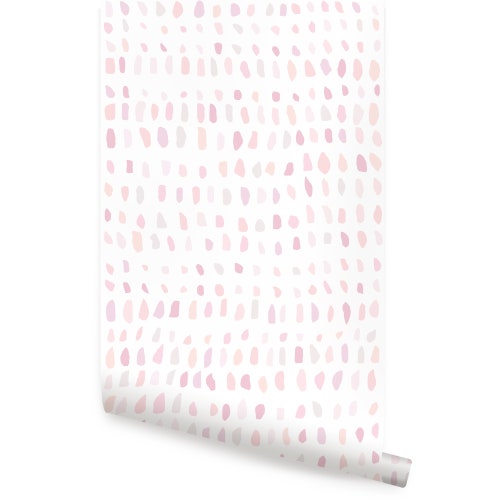 Time Wallpaper Pink Repositionable Wallpaper - Etsy