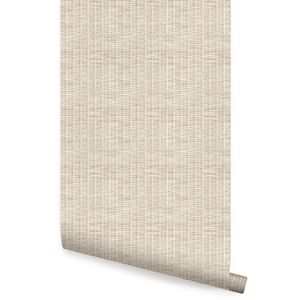 Rattangeflecht-Optik, White Wash, Tapete