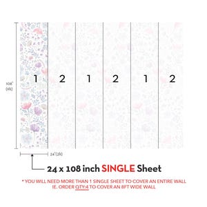 Watercolor Floral Wallpaper Mural | Pink & Purple, Non-Toxic image 7