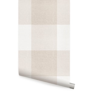 Große Tapete im Karo-Look, beige, Tapete