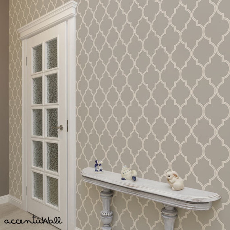 Moroccan Warm Grey Peel /& Stick Fabric Wallpaper Repositionable