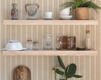 Linen Look Stripes Wall Covering | Yellow | Peel and Stick or Unpasted Wallpaper Mural | Non-toxic