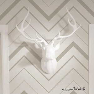 Chevron Bold Wall Covering | Grey | Peel and Stick or Unpasted Wallpaper Mural | Non-toxic