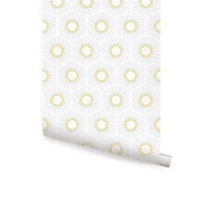 Sunburst Wallpaper, Yellow Blue,    Wallpaper