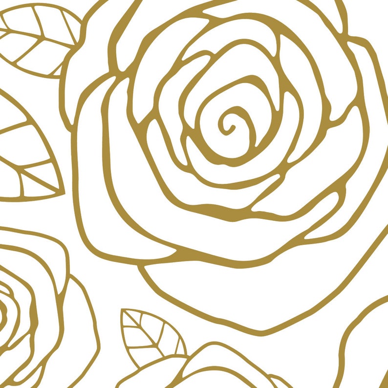 Gold Roses Peel & Stick Wallpaper Repositionable image 5