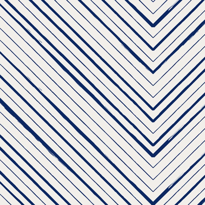 Chevron Lines Blue Peel & Stick Fabric Wallpaper - Etsy