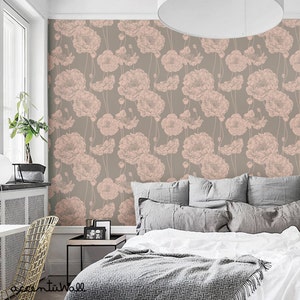 Peony Shell Pink Peel & Stick  Wallpaper Repositionable