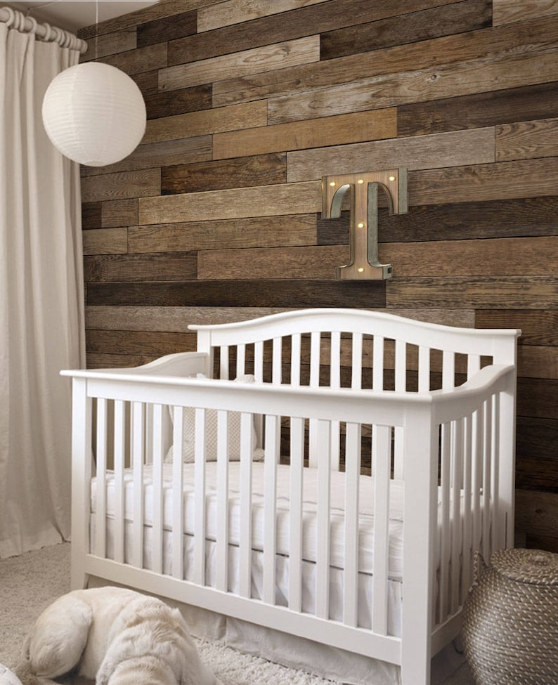 Extra Large Wall Art Brown Wood Peel and Stick Wall Poster Reclaimed Wood Accent Mural Wallpaper