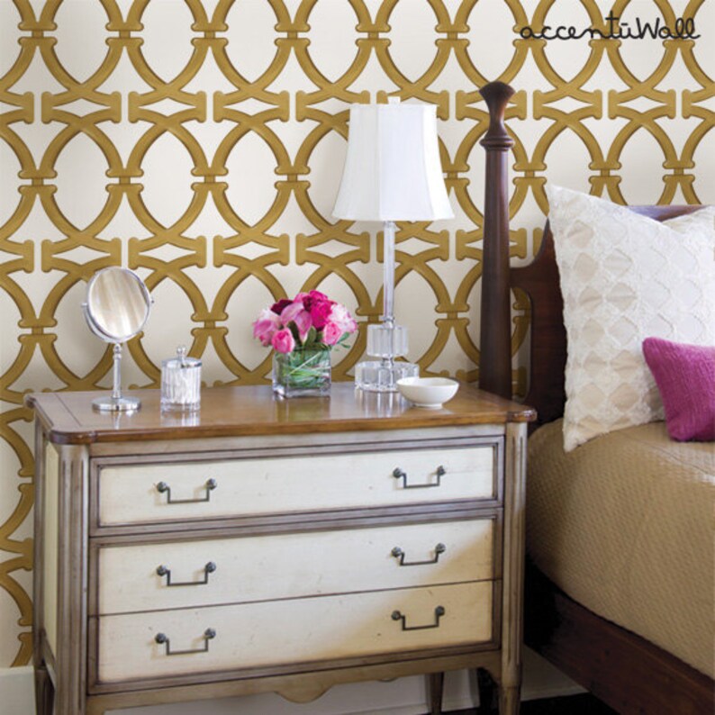 Links Gold Peel & Stick Fabric Wallpaper Repositionable Etsy