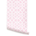 Trellis White Pink Peel & Stick  Wallpaper Repositionable