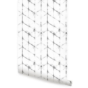 Tie Dye Hexagon Lines Wallpaper, Grey,    Wallpaper