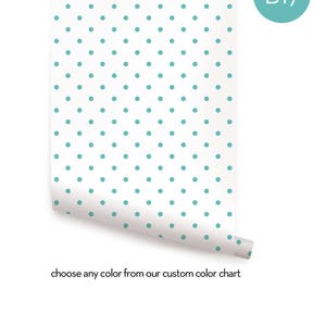 Small Polka Dots Pattern Custom Color Peel & Stick  Wallpaper Repositionable