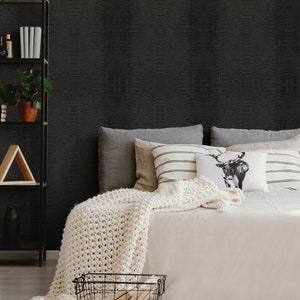 Crocodile Wallpaper, Black, Repositionable Wallpaper - Etsy