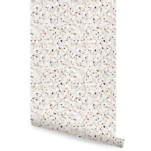 Terrazzo Wallpaper, Grey,    Wallpaper
