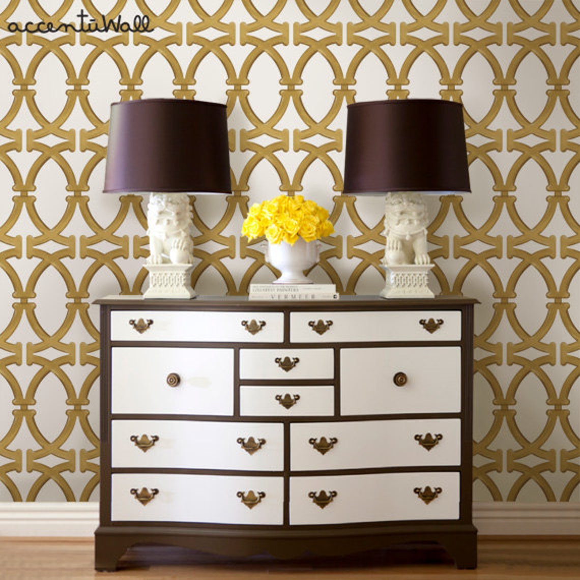 Links Gold Peel & Stick Fabric Wallpaper Repositionable Etsy