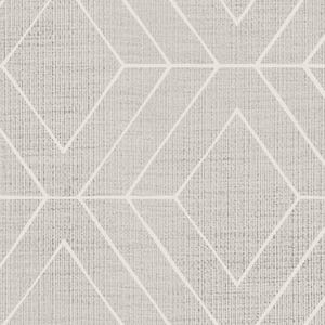 Diamant Geometrische Art Deco-Linien Tapete, Warmes Grau, Tapete