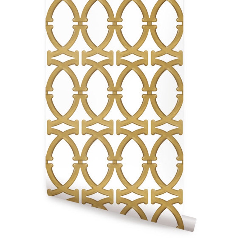 Links Gold Peel & Stick Fabric Wallpaper Repositionable Etsy
