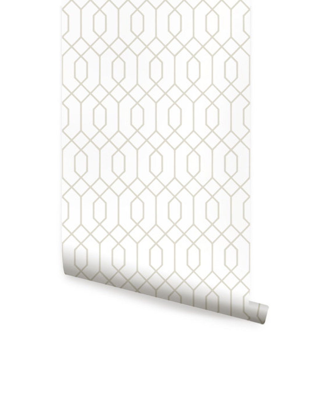 Geometric Hexagon Beige Peel & Stick Wallpaper Repositionable Etsy